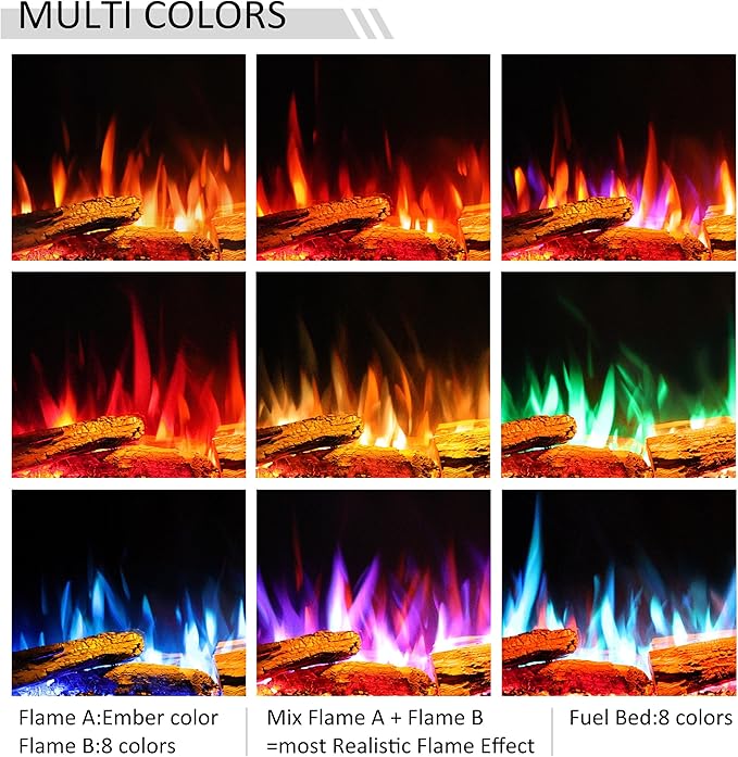 LegendFlame 51" W Smart Build in Electric Fireplace Insert, 1-2-3 Sided View - Image 4