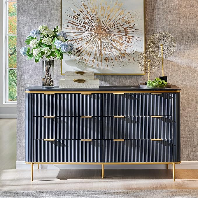 T4TREAM Fluted 6 Drawers Dresser by T4TREAMFurniture
