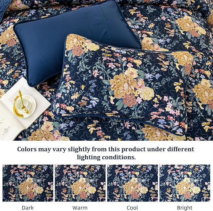 WONGS BEDDING Quilt King Size, Botanical Quilt - Image 5