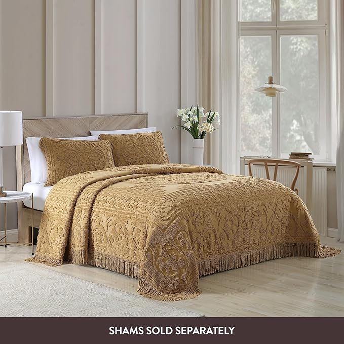 Beatrice Home Fashions Medallion Chenille Bedspread - Image 3