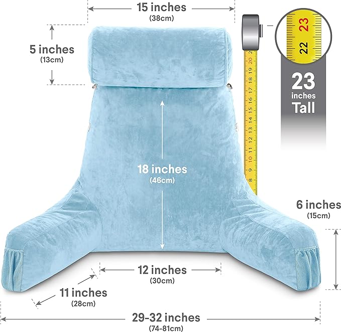 Husband Pillow Medium Sky Blue, Backrest - Image 4