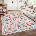 Mushroom Insect Washable Rug 5x7 Area Rugs by ROYHOME