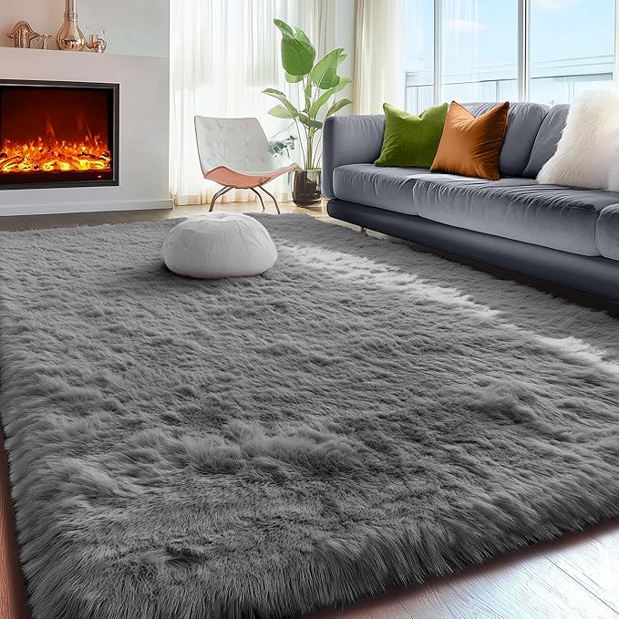 PAGISOFE Grey Washable Area Rugs - Image 4