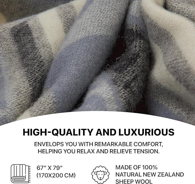 | Wool Blanket/Throw | 100% New Zealand Wool | Perfect - Image 6