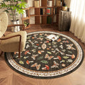 Mushroom Insect 4ft Round Rug Washable Non-Slip Soft Ultra-Thin Small Boho by ROYHOME