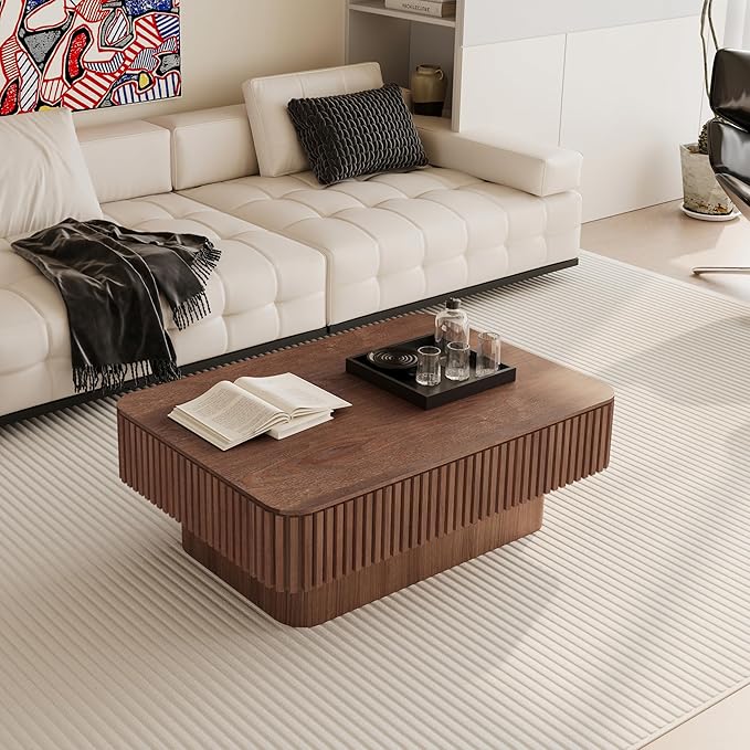 Lift Coffee Table with Storage & Adjustable Height, Solid Wood Coffee Table - Image 2
