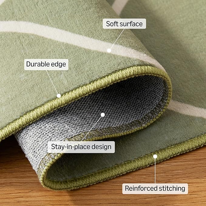 Amazon Basics Thin Indoor Area Rug, Geometric Printed Washable Home Decor Carpet - Image 3