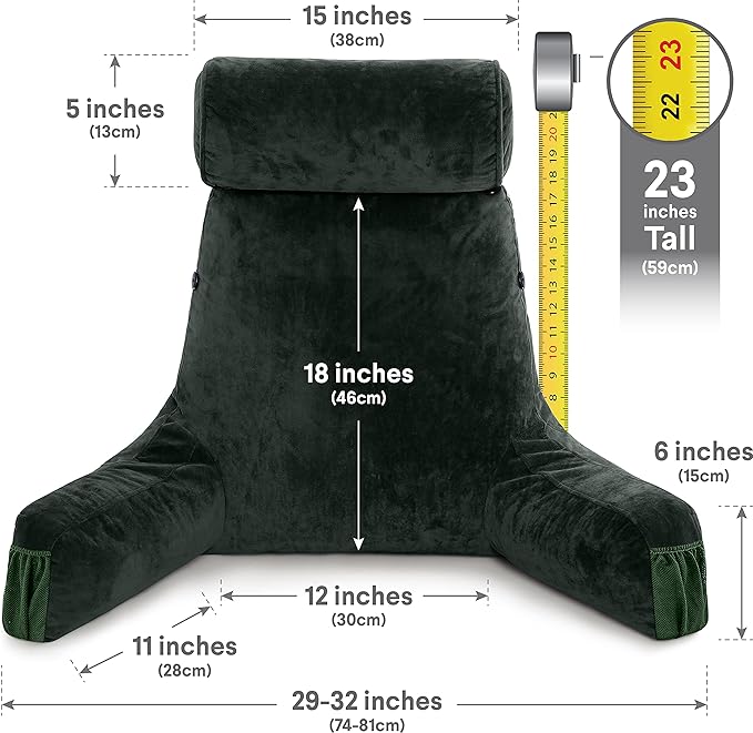 Husband Pillow Medium Dark Green, Backrest Kids, Petite Adults - Image 4