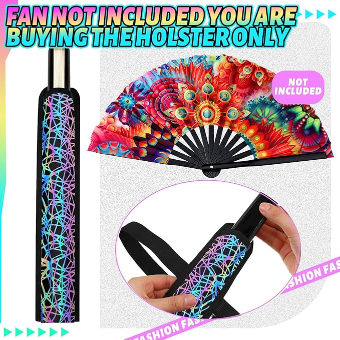 Summer Rave Fan Thigh Holster Rave Fan Holder Folding Hand Pouch Foldable - Image 4