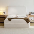 King Size Upholstered Bed Frame, Canter Tall Headboard Floor Platform Beds by Unknown
