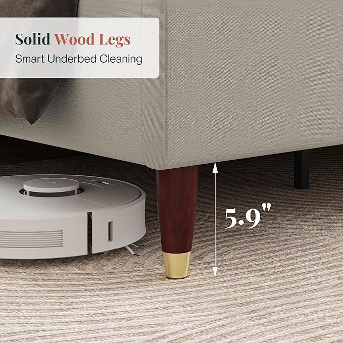 Jocisland 51.2" H Queen Bed Frame Upholstered Bed Platform Bed - Image 6