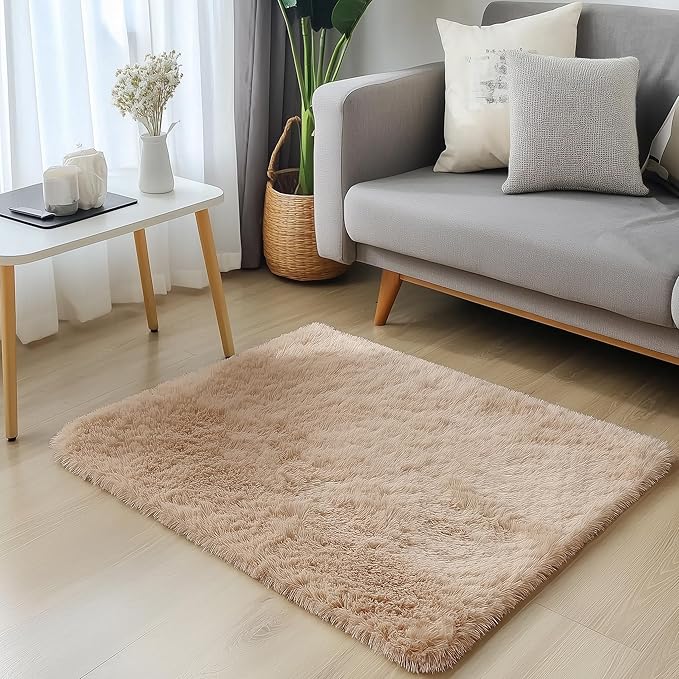 OLANLY 2x3 Machine Washable Small Bedside Rug, Soft Fluffy Shaggy Entryway - Image 4