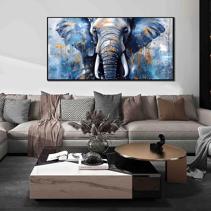 Elephant Wall Art for Living Room, Animal Canvas Wall-Decor for Bedroom - Image 5