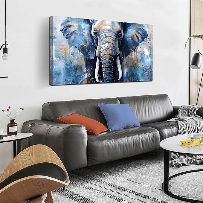 ENTANUB Elephant Wall Art for Bedroom, Animal Canvas Wall Art for Living Room by ENTANUB