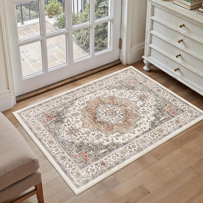 Area Rug 2x3 Entryway Rug Soft Washable Doormat Non Slip Low Pile Lightweight by NakedCloud