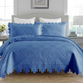 MarCielo 3-Piece 100% Cotton Oversized Bedspread Lightweight Quilt Coverlet by MarCielo