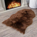 Silky Soft Faux Fur Rug, 2 ft. x 3 ft. Brown Fluffy and Shaggy Sheepskin Carpet by WalkonMe