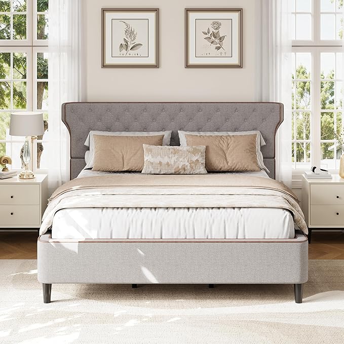 Christopher Knight Home Salus Linen Upholstered Queen Size Bed Frame by ChristopherKnightHome