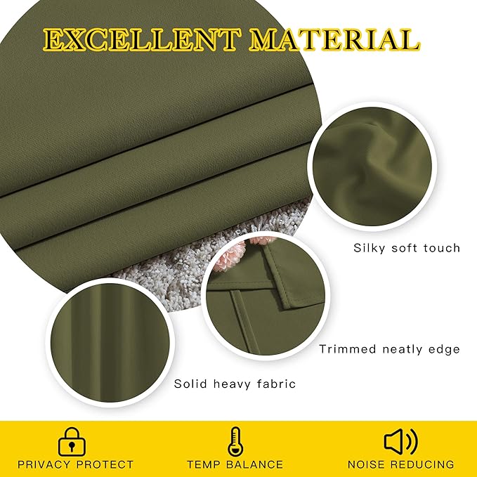 NICETOWN Room Darkening Curtains Extra Long 110 Inches, Grommet Thermal - Image 4
