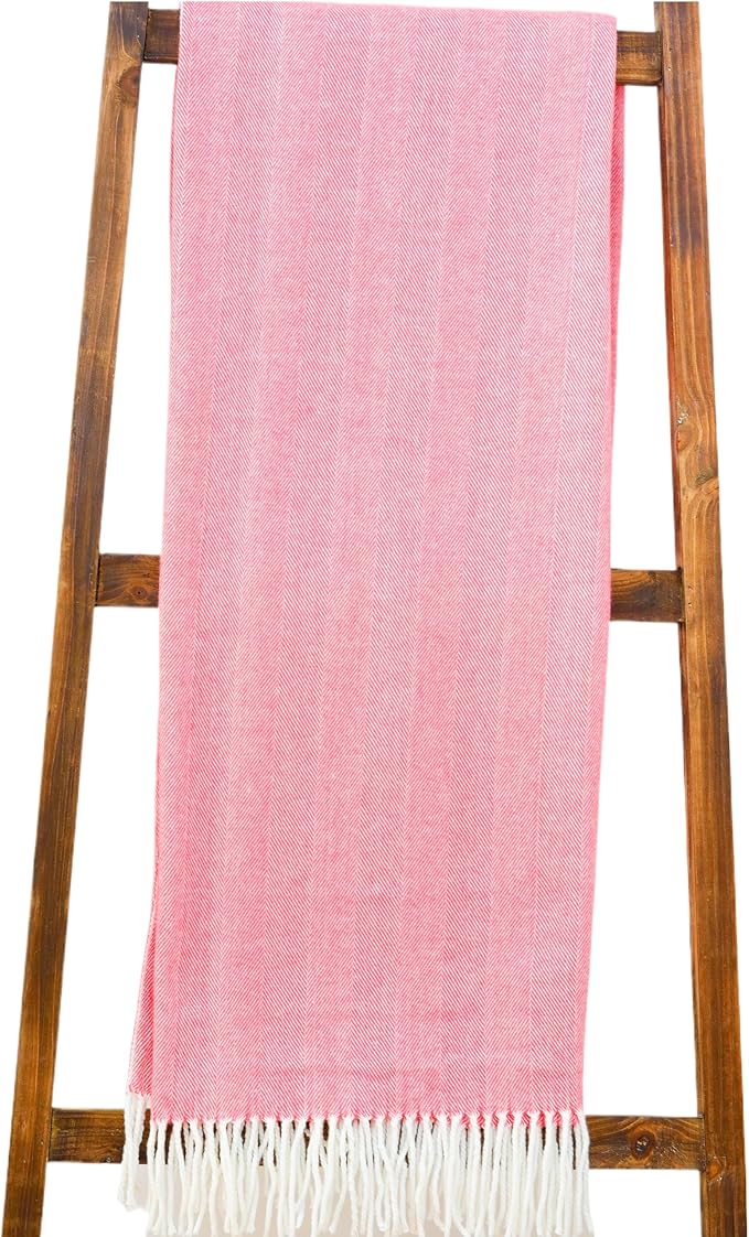 Alashan Cashmere Cotton Acrylic Adirondack Herringbone Woven Throw by Alashan