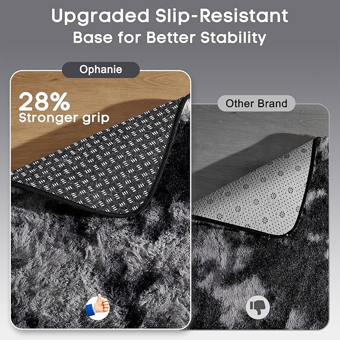 Ophanie Tie-Dyed Black&Grey Area Rugs - Image 4