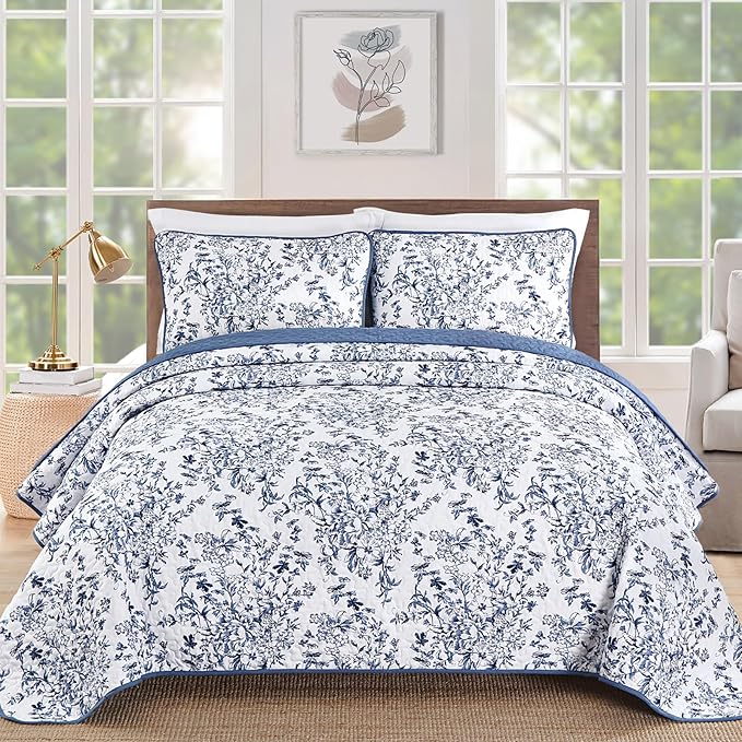 WONGS BEDDING Quilt King Size, Botanical Quilt by WONGSBEDDING