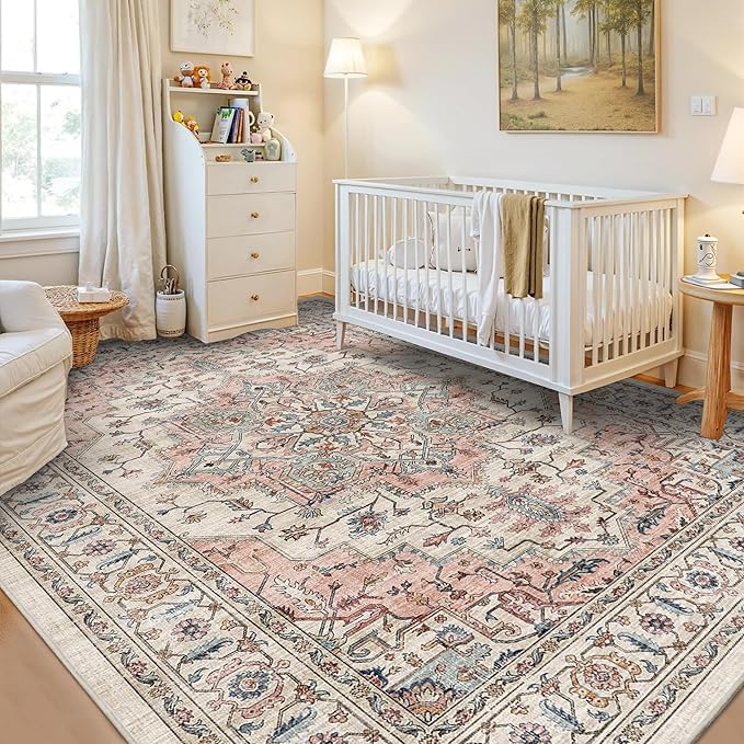 5x7 Area Rugs for Living Room Ultra-Soft Washable Rug Vintage Distressed Boho - Image 3