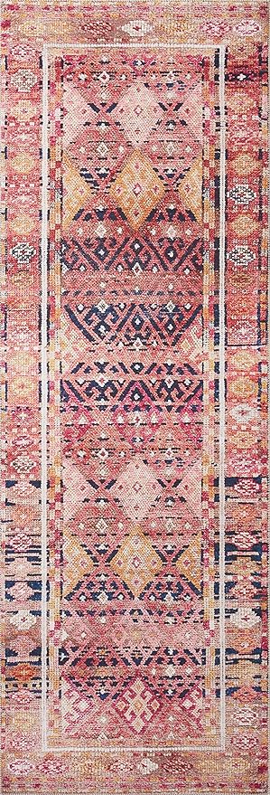 Loloi Layla Collection LAY-15 Magenta/Multi 9'-0" x 12'-0" .13" Thick Area Rug - Image 5