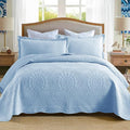 MarCielo 3-Piece 100% Cotton Oversized Bedspread Lightweight Quilt Coverlet by MarCielo