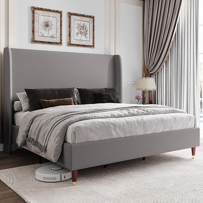 Jocisland Queen Upholstered Platform Bed Frame by Jocisland
