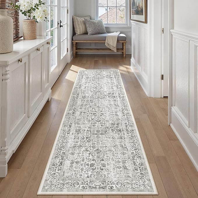 Black Runner Rug 2'6"x14' Washable Carpet by PureCozy