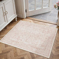 Pink Entryway Area Rug 2x3 Door Mat Machine Washable Kitchen Vintage Distressed by PureCozy