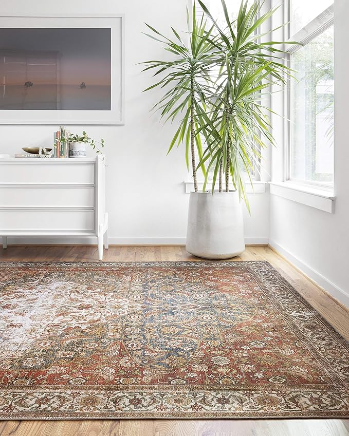 Loloi Layla Collection LAY-05 Ocean/Multi 5'-0" x 7'-6" .13" Thick Area Rug - Image 8