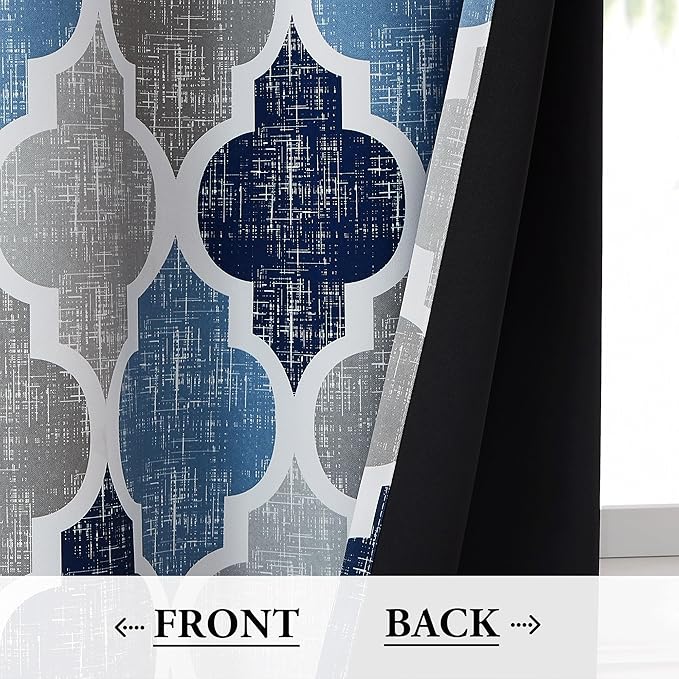 Beauoop 100% Blackout Curtains 108 Inches Long 2 Panels - Image 3