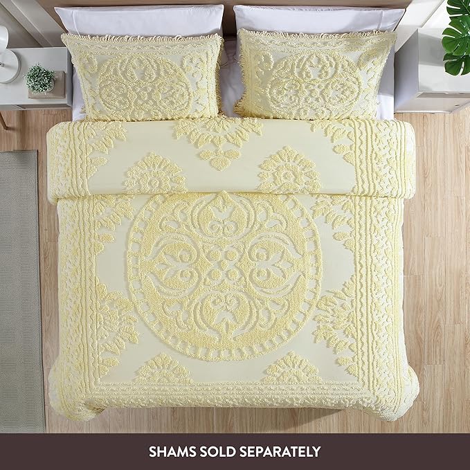 Beatrice Home Fashions Medallion Chenille Bedspread - Image 2