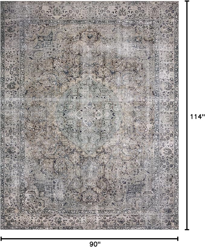 Loloi Layla Collection LAY-06 Taupe/Stone 7'-6" x 9'-6" .13" Thick Area Rug - Image 2