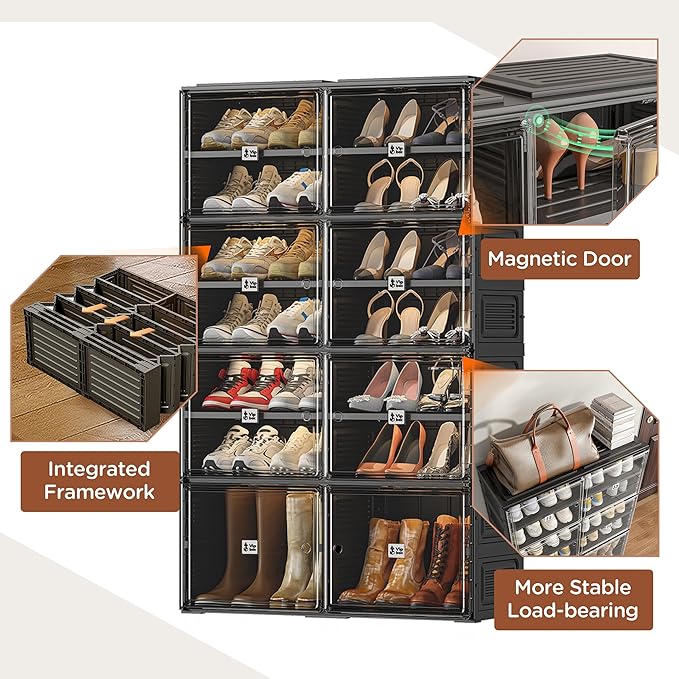 Black Shoe Rack Organizer Cabinet - Image 5
