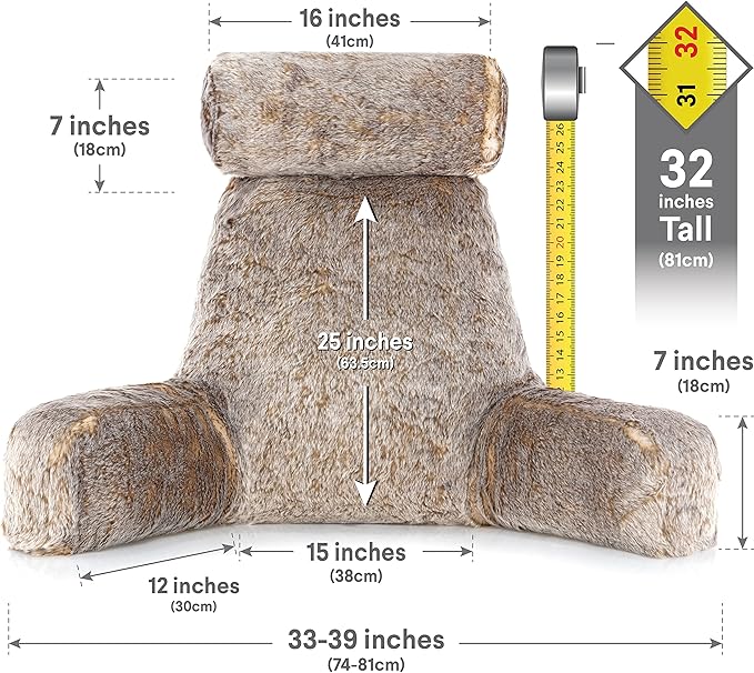 Husband Pillow XXL Ultra Rare Baby Chinchilla Backrest, Two-Tone Reversible - Image 3