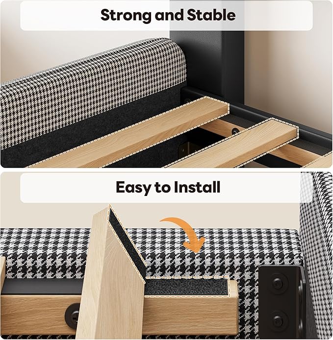LIKIMIO Twin Daybed with Trundle, Day Bed Frame with 2 USB Ports& LED, - Image 6