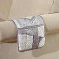 Brilliant Sunshine Grey Heart Love Patchwork Couch Armrest 5 Pockets Organizer by BrilliantSunshine