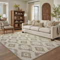 Ivory Brown 5x7 Area Rug Washable Living Room Moroccan Shag Carpet Non Slip by PureCozy