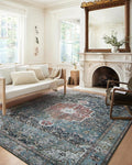 Loloi Margot Collection MAT-05 Ocean/Brick 2'-0" x 5'-0" Accent Rug feat. by Loloi