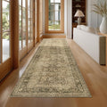 FMFUNCTEX 3x14 Runner Rug Brown Washable Vintage Neutral Distressed Non Slip by Fmfunctex