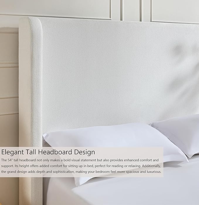Harper 54" Extra-Tall Headboard Bed Frame - Image 4