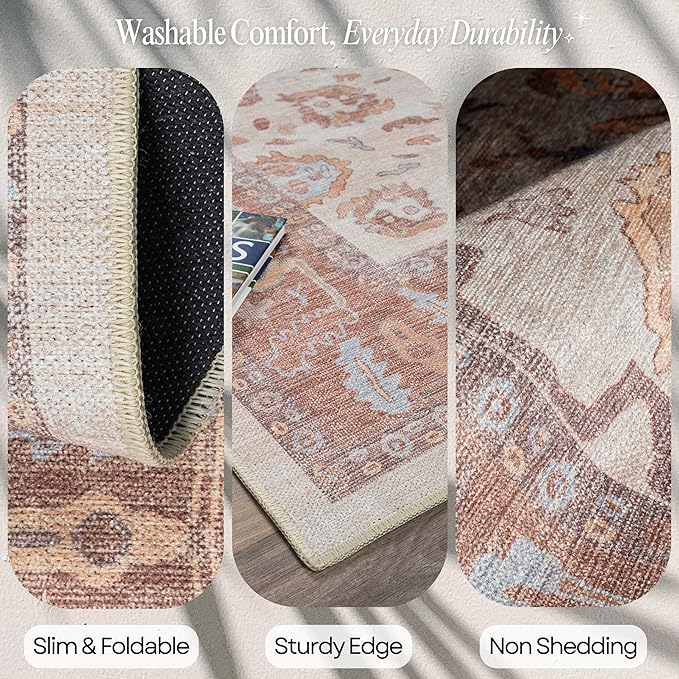 Fame Rugs Brown Modern Oushak Rug 6x9, Vintage Turkish Colorful Oriental - Image 3