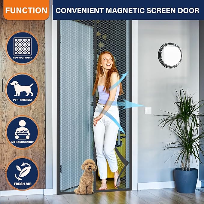 Magnetic Screen Door，Screen Door Mesh，Keep Bugs Out, Heavy-Duty Mesh Curtain - Image 6
