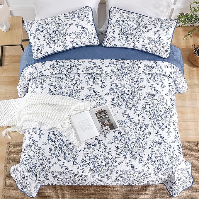 WONGS BEDDING Quilt King Size, Botanical Quilt - Image 8