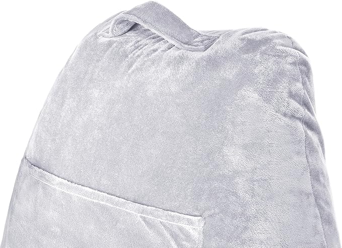 Husband Pillow Light Grey, Original Reading Pillow in Bed Rest Chair, Shredded - Image 8