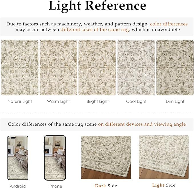 Taupe 2x3 Entryway Rug Vintage Area Carpet Indoor Kitchen Washable Door Mat - Image 7