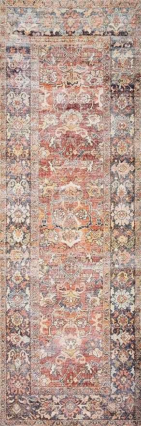 Loloi Layla Collection LAY-02 Spice/Marine 2'-6" x 9'-6" .13" Thick Runner Rug - Image 3
